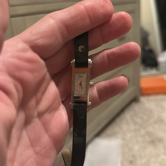 Christian Dior Vintage watch black leather band Crystal dial w/boxes used twice! - Picture 17 of 17